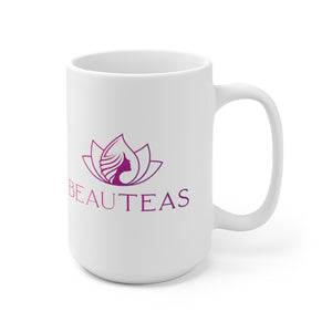 BeauTeas White Glossy Tea Mug